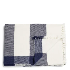 Daylesford Organic Abbey Stripe Blanket Navy- Throws & Cushions|Tableware