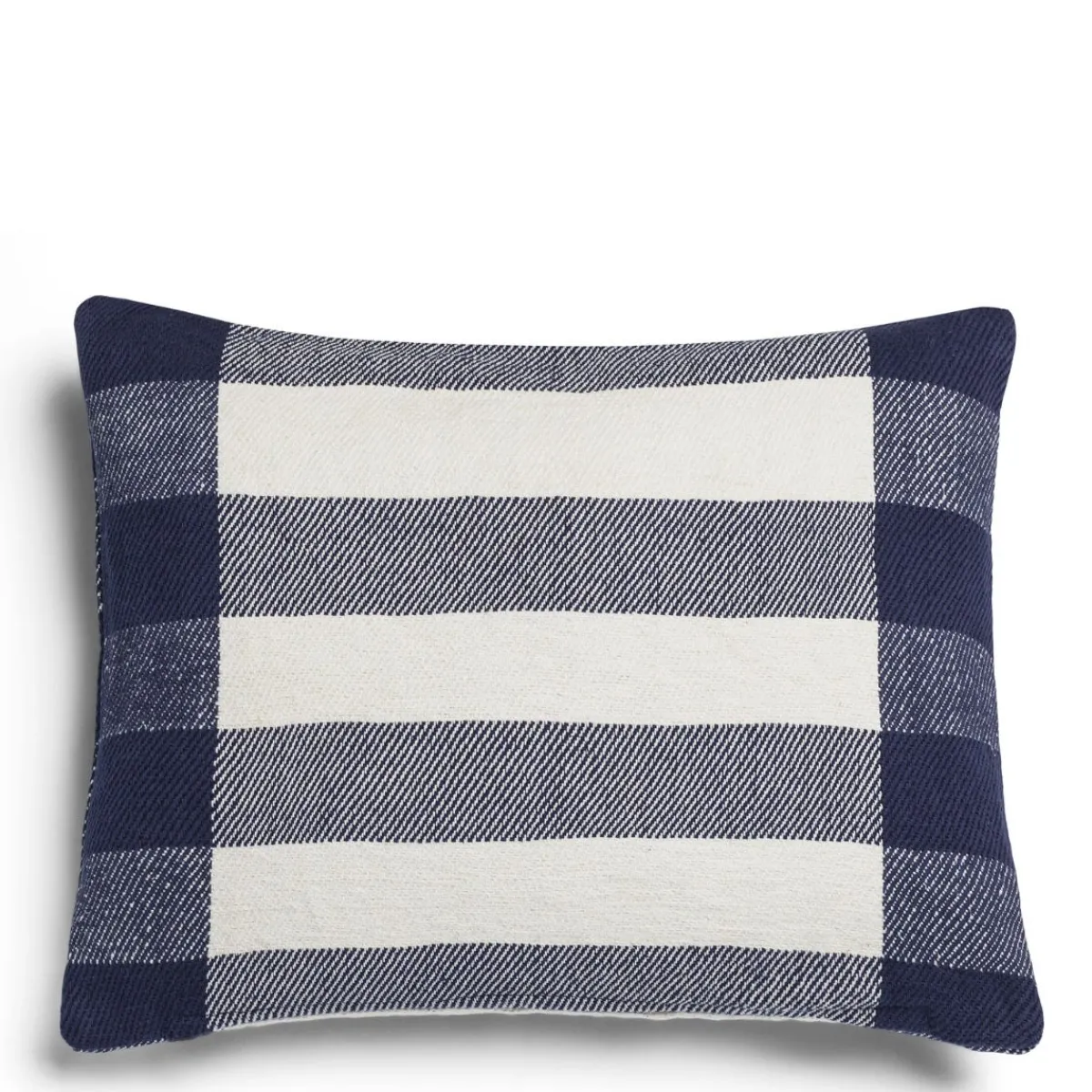 Daylesford Organic Abbey Stripe Cushion Navy- Throws & Cushions