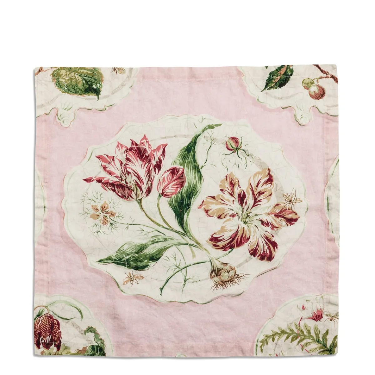 Daylesford Organic Daylesford X Colefax Quince Garden Napkin in Pink with Tulip- Table Linen|Tableware