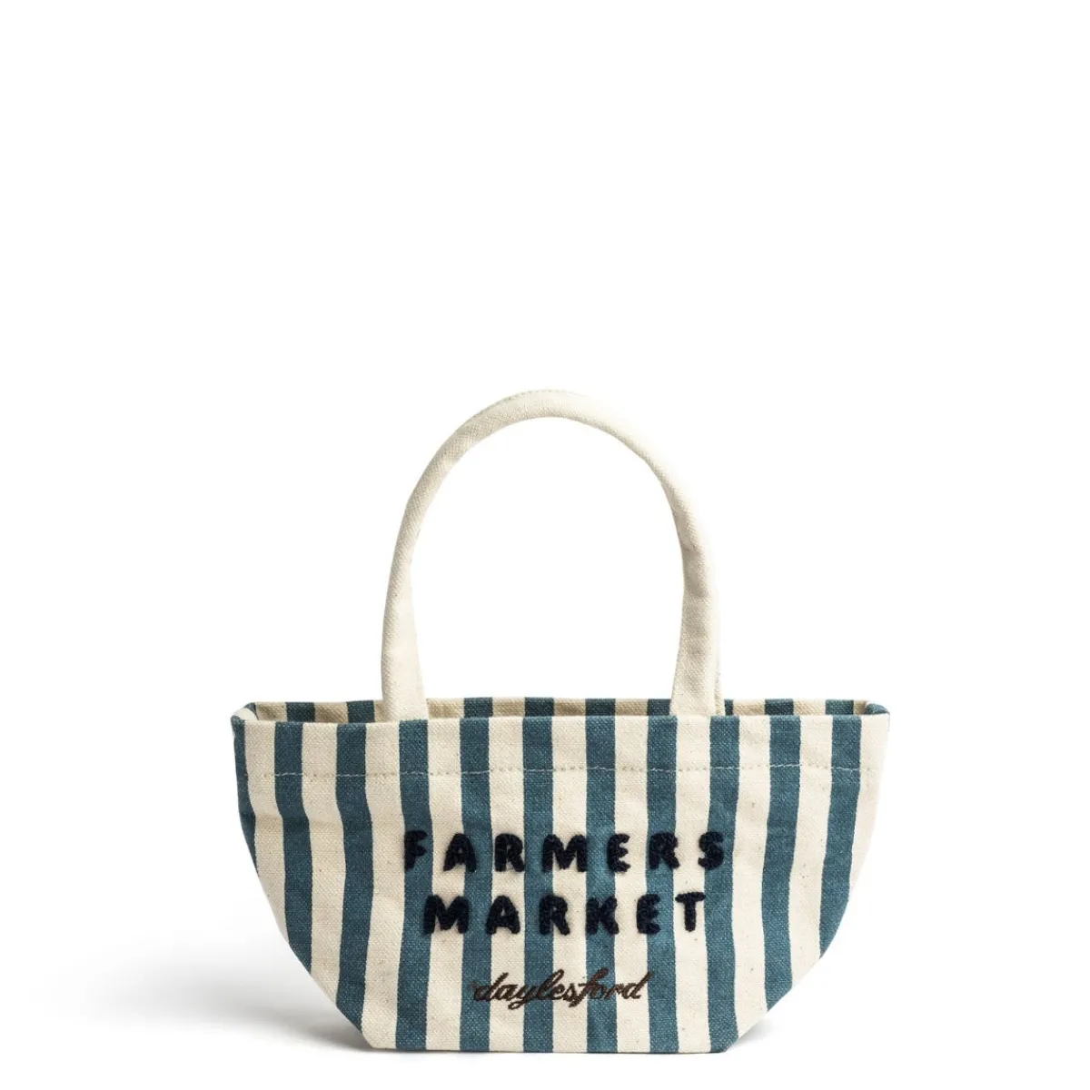 Daylesford Organic Farmers Market Stripe Mini Bag Blue- Bags & Baskets