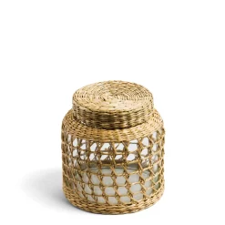 Daylesford Organic Glass Pot with Weave Medium- Candle Accessories|Candle Accessories