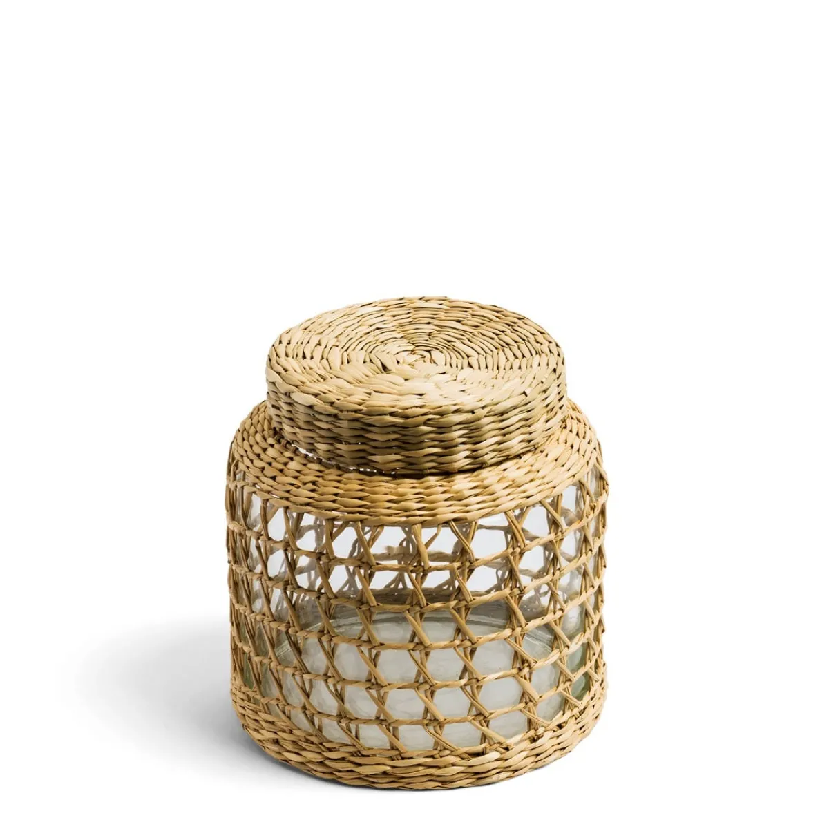 Daylesford Organic Glass Pot with Weave Medium- Candle Accessories|Candle Accessories