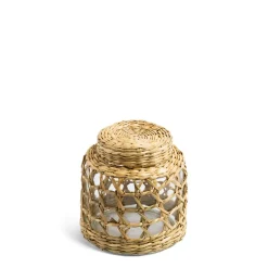 Daylesford Organic Glass Pot with Weave Small- Candle Accessories|Candle Accessories