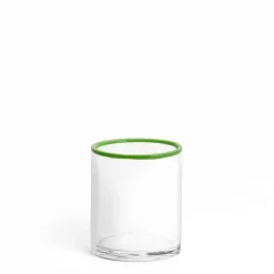 Daylesford Organic Idbury Low Ball Green Rim- Glassware|Tableware