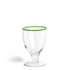 Daylesford Organic Idbury Wine Glass Green Rim- Glassware|Tableware