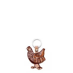 Daylesford Organic Leather Chicken Keyring- Bags & Baskets