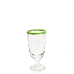 Daylesford Organic Ledbury Wine Glass Green Tipped- Glassware|Tableware
