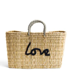 Daylesford Organic Love Rectangle Basket Bag - Navy- Bags & Baskets