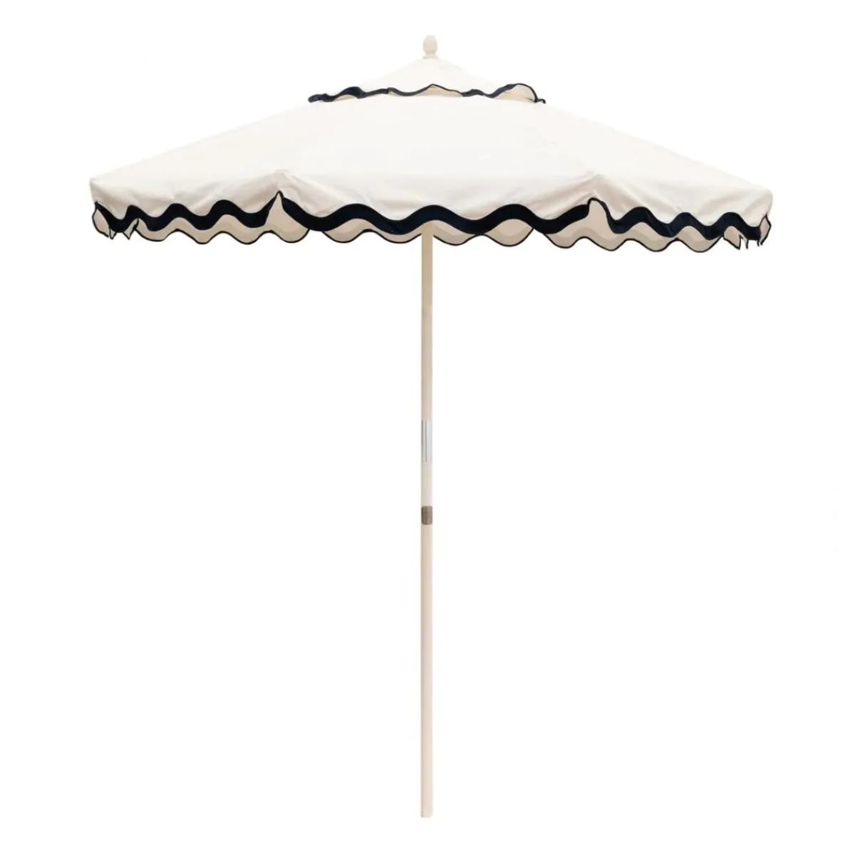 Daylesford Organic Market Umbrella White Scallop- Garden Furniture