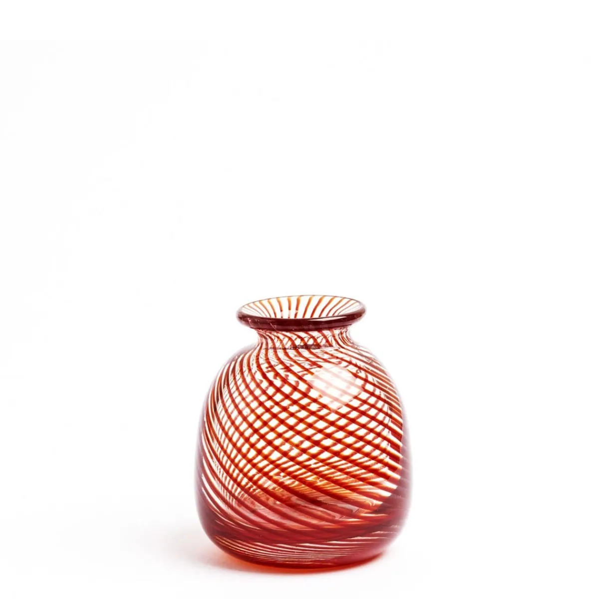 Daylesford Organic Miro Red Spiral Stripe Vase- Vases & Flowers|Vases