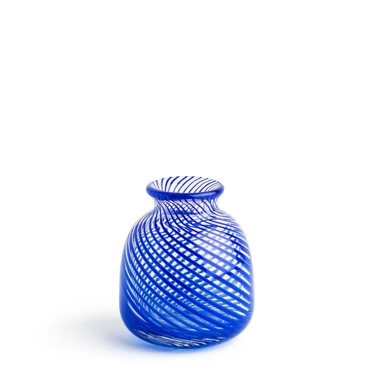 Daylesford Organic Miro Royal Blue Spiral Stripe Vase- Vases & Flowers|Vases