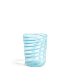Daylesford Organic Murano Light Blue Spiral Stripe Glass- Glassware|Tableware