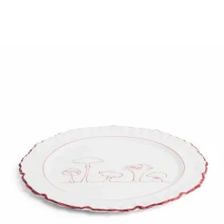Daylesford Organic Mushroom Dance Plate Claret- Tableware