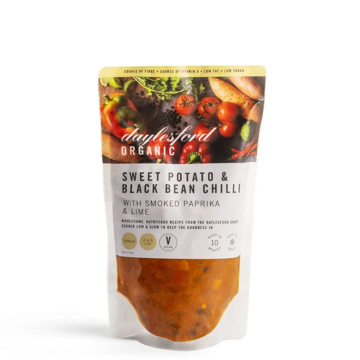 Daylesford Organic NEW: Organic Sweet Potato & Black Bean Chilli- Ready To Cook Meals