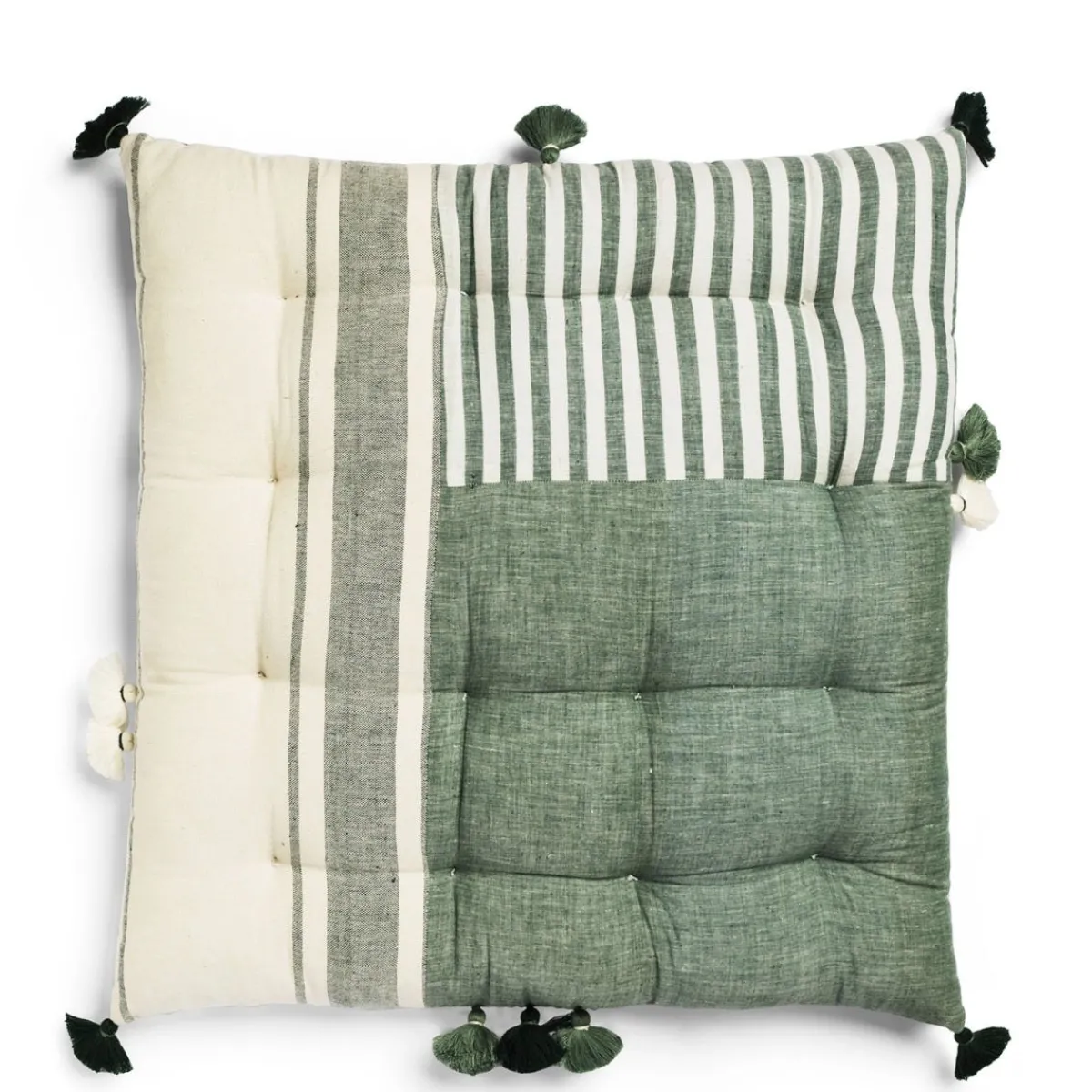 Daylesford Organic Nila Dhaba Green Cushion- Throws & Cushions
