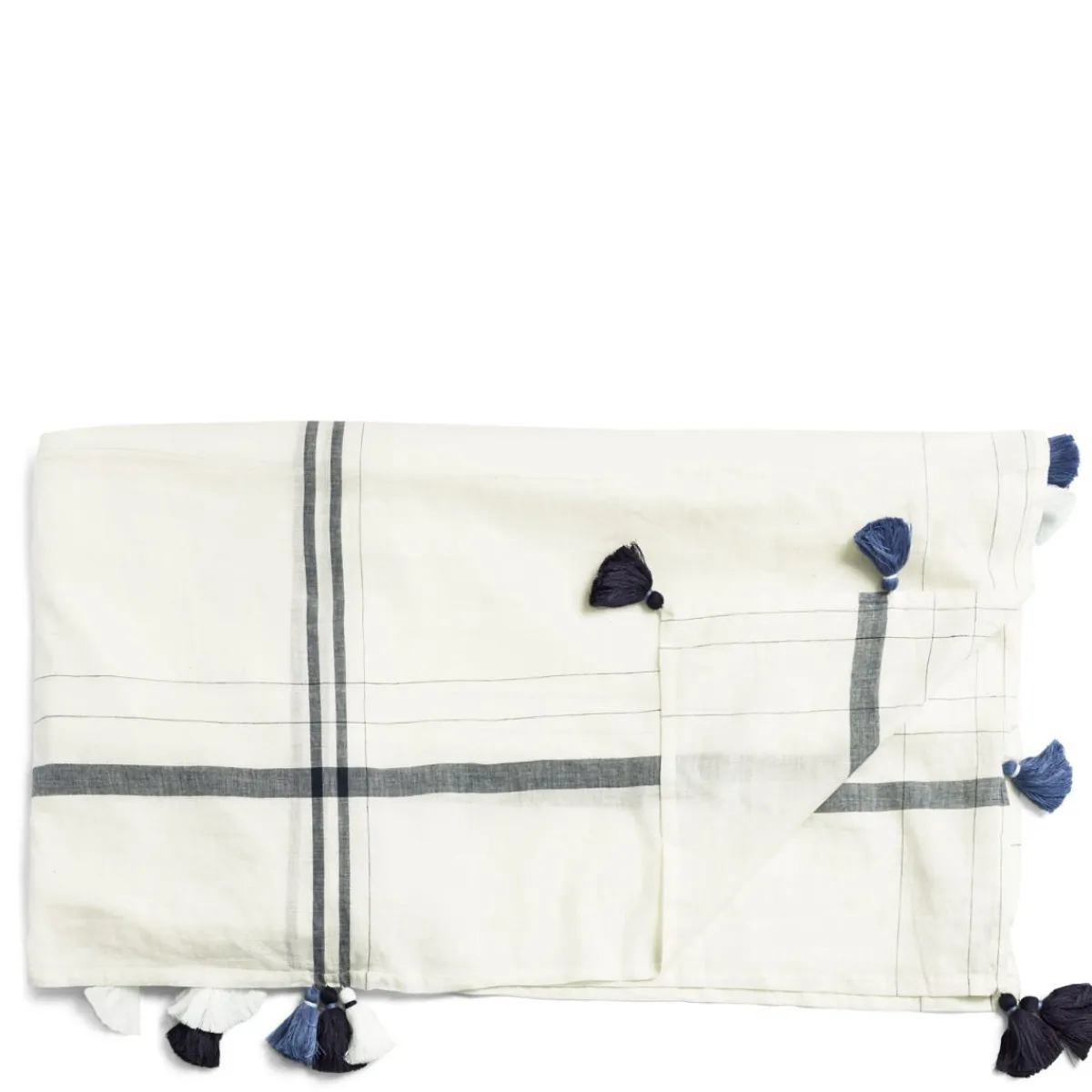 Daylesford Organic Nila Margin Tablecloth Blue- Table Linen|Tableware