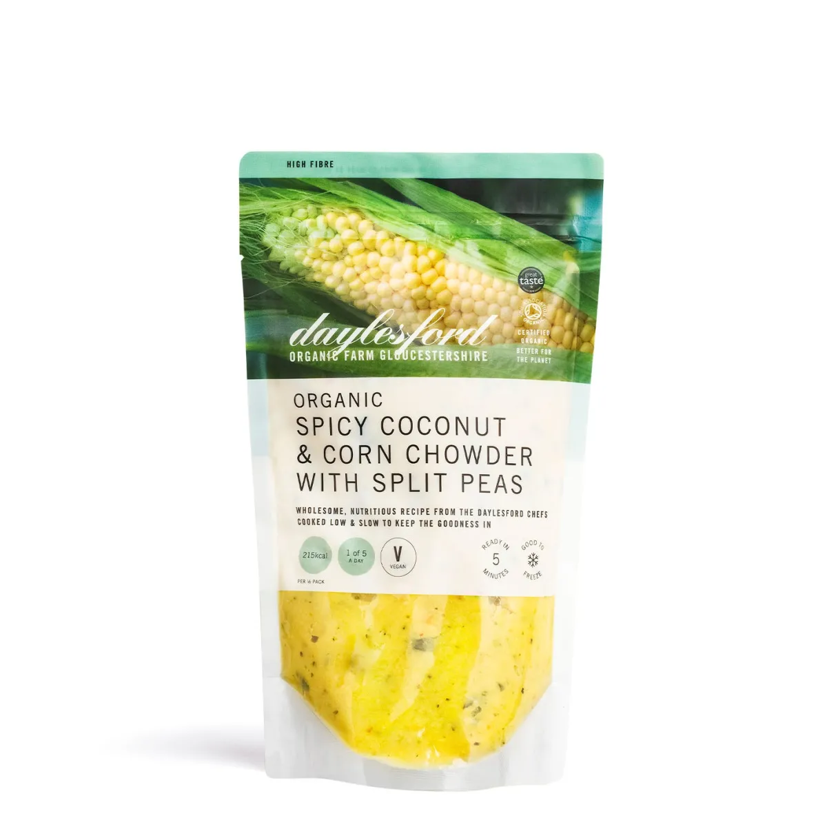 Daylesford Organic Organic Coconut Corn Chowder with Split Peas & Coriander- Ready To Cook Meals