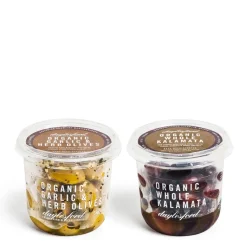 Daylesford Organic Organic Garlic & Herb Olives and Organic Kalamata Olives- Deli