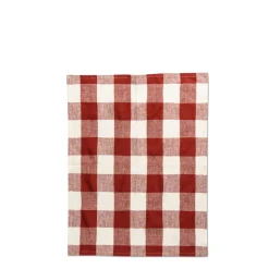 Daylesford Organic Portobello Gingham Tea Towel Red- Aprons & Tea Towels