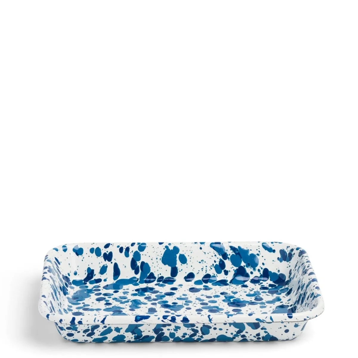 Daylesford Organic Spaltter Large Rectangular Dish Blue Enamel- Tableware