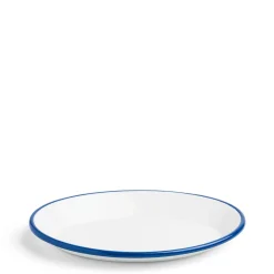 Daylesford Organic White & Blue Enamel Oval Plate- Tableware
