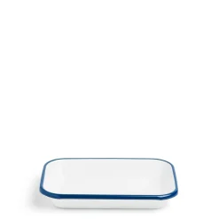 Daylesford Organic White & Blue Enamel Rectangle Dish Small- Tableware
