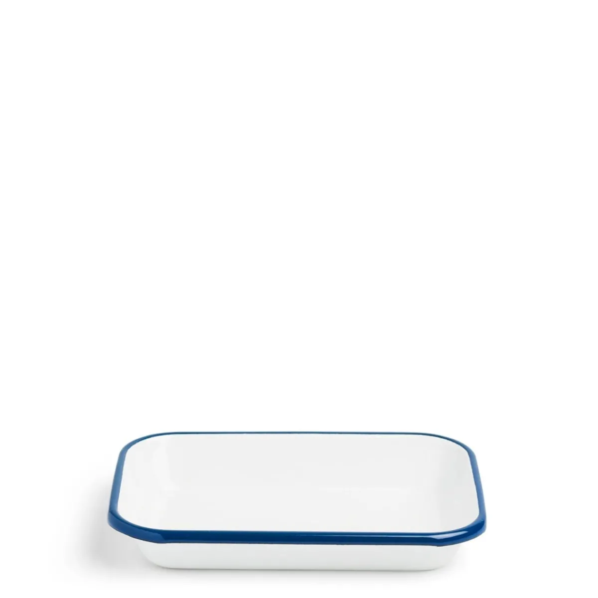 Daylesford Organic White & Blue Enamel Rectangle Dish Small- Tableware