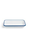 Daylesford Organic White & Blue Enamel Rectangular Dish Large- Tableware