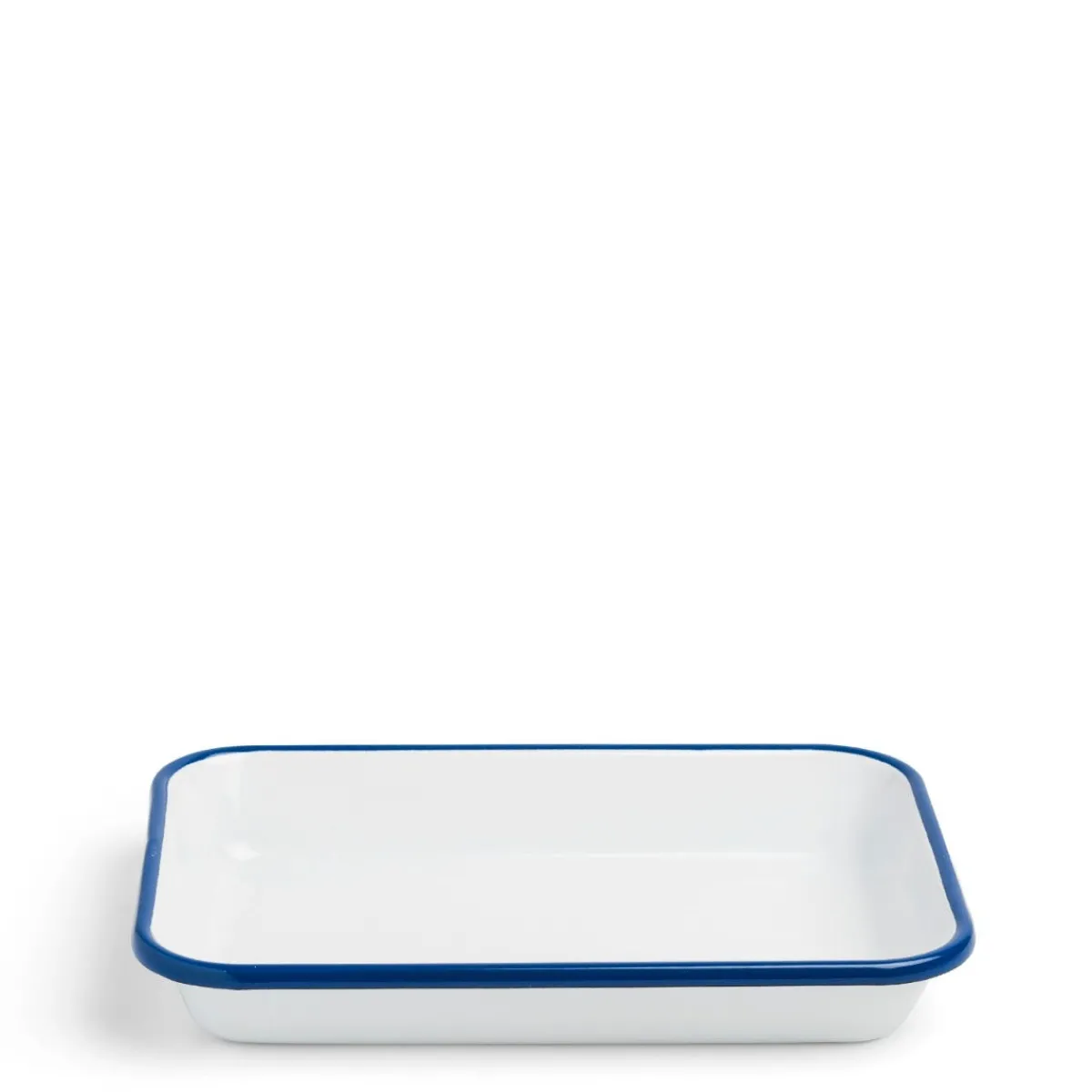Daylesford Organic White & Blue Enamel Rectangular Dish Large- Tableware