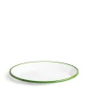Daylesford Organic White & Green Enamel Oval Plate- Tableware