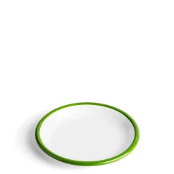 Daylesford Organic White & Green Enamel Plate 20cm- Tableware