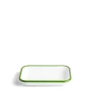 Daylesford Organic White & Green Enamel Rectangular Dish 21cm- Tableware