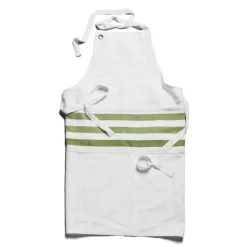 Daylesford Organic White & Green Stripe Apron- Aprons & Tea Towels