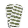 Daylesford Organic White & Green Stripe Double Oven Glove- Aprons & Tea Towels