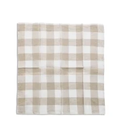 Daylesford Organic White & Natural Check Napkin- Table Linen|Tableware