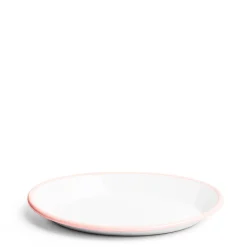 Daylesford Organic White & Pink Enamel Oval Plate- Tableware