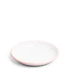 Daylesford Organic White & Pink Enamel Plate 26cm- Tableware