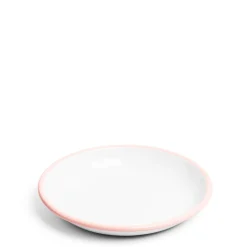 Daylesford Organic White & Pink Enamel Plate 26cm- Tableware