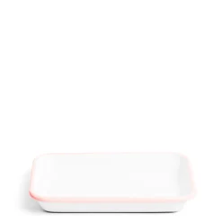 Daylesford Organic White & Pink Enamel Rectangular Dish 26cm- Tableware