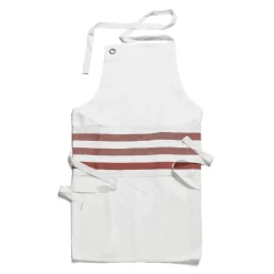 Daylesford Organic White & Red Stripe Apron- Aprons & Tea Towels