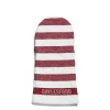 Daylesford Organic White & Red Stripe Oven Glove- Aprons & Tea Towels
