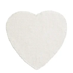 Daylesford Organic White Linen Heart Placemat- Table Linen|Tableware