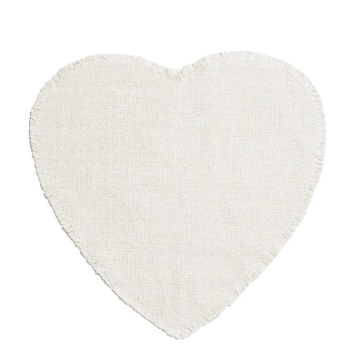 Daylesford Organic White Linen Heart Placemat- Table Linen|Tableware