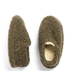 Daylesford Organic Wool Slippers Khaki- Clothing
